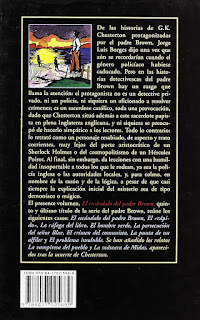 Contraportada de El escándalo del padre Brown de Chesterton