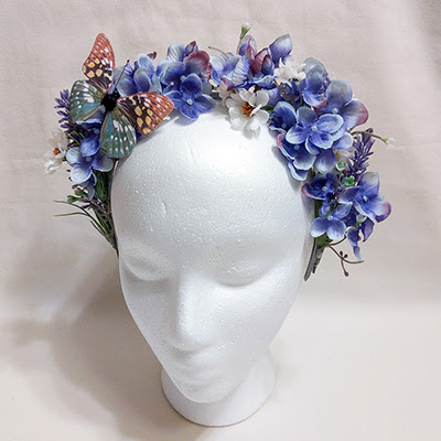 Blue-purple floral crown
