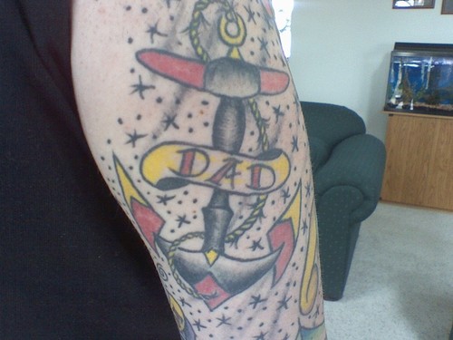 eagle globe and anchor tattoo. Anchor with small stars and