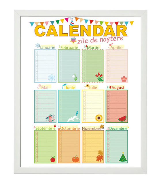 Calendar zile de nastere