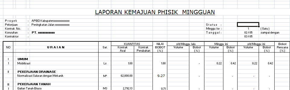 KUMPULAN FILE LAPORAN PROYEK HARIAN, MINGGUAN DAN AKHIR 