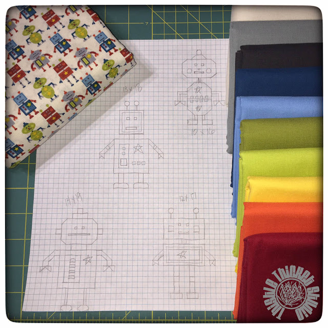 Robot Quilt Planning by Thistle Thicket Studio. www.thistlethicketstudio.com