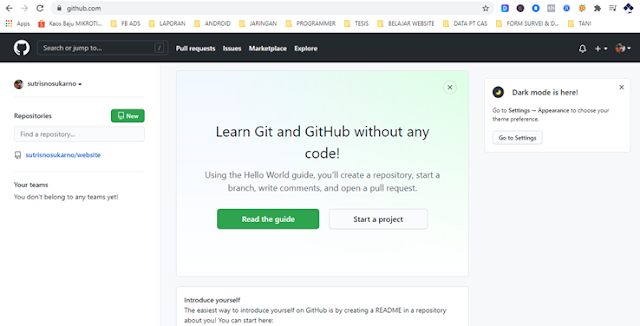 tentang github di kursus web programming ymii cileungsi