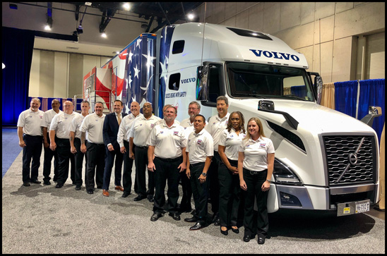 The Captains of America’s Road Team with Volvo Trucks North America’s President, Peter Voorhoeve.