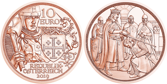 Austria 10 euro 2019 Godfrey of Bouillon