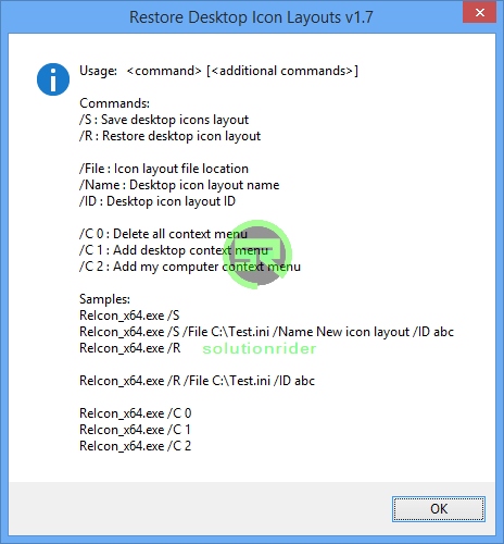 ReIcon - Restore Desktop Icon Layouts - solution rider