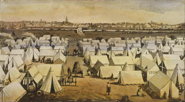 Canvas town in South Melbourne, Victoria in the 1850's