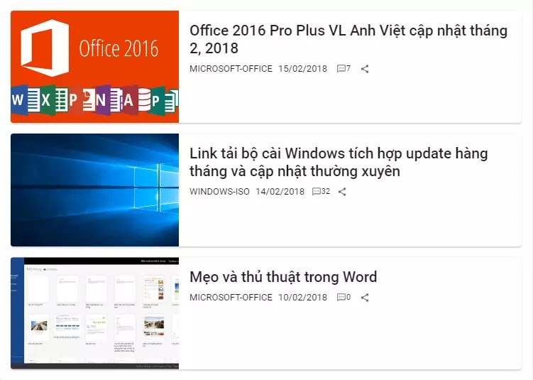 Cài đặt hiển thị bài đăng với layout dạng list có box-shadow