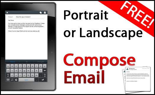Email applications to Quick Writing for BlackBerry Playbook