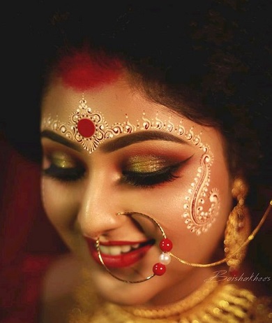 Indian Traditional bridal beauty and makeup