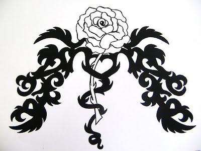 red and white rose tattoo. black and white rose tattoos for girls. Black And White Rose Tattoos For Women.