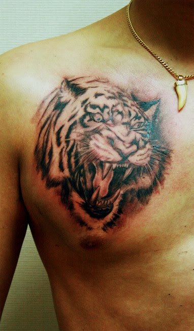 Tiger Tattoo Art - Chest Tattoo