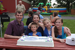 My family with cake