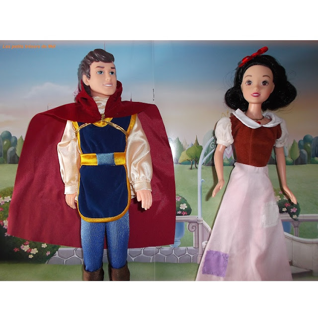 Poupées Barbie Disney Blanche-Neige en haillons et le Prince.