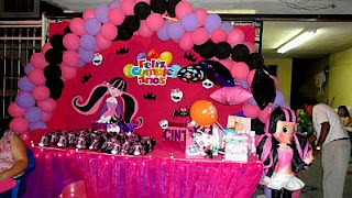 Decoracion de Fiestas Infantiles con Draculaura, Monster High