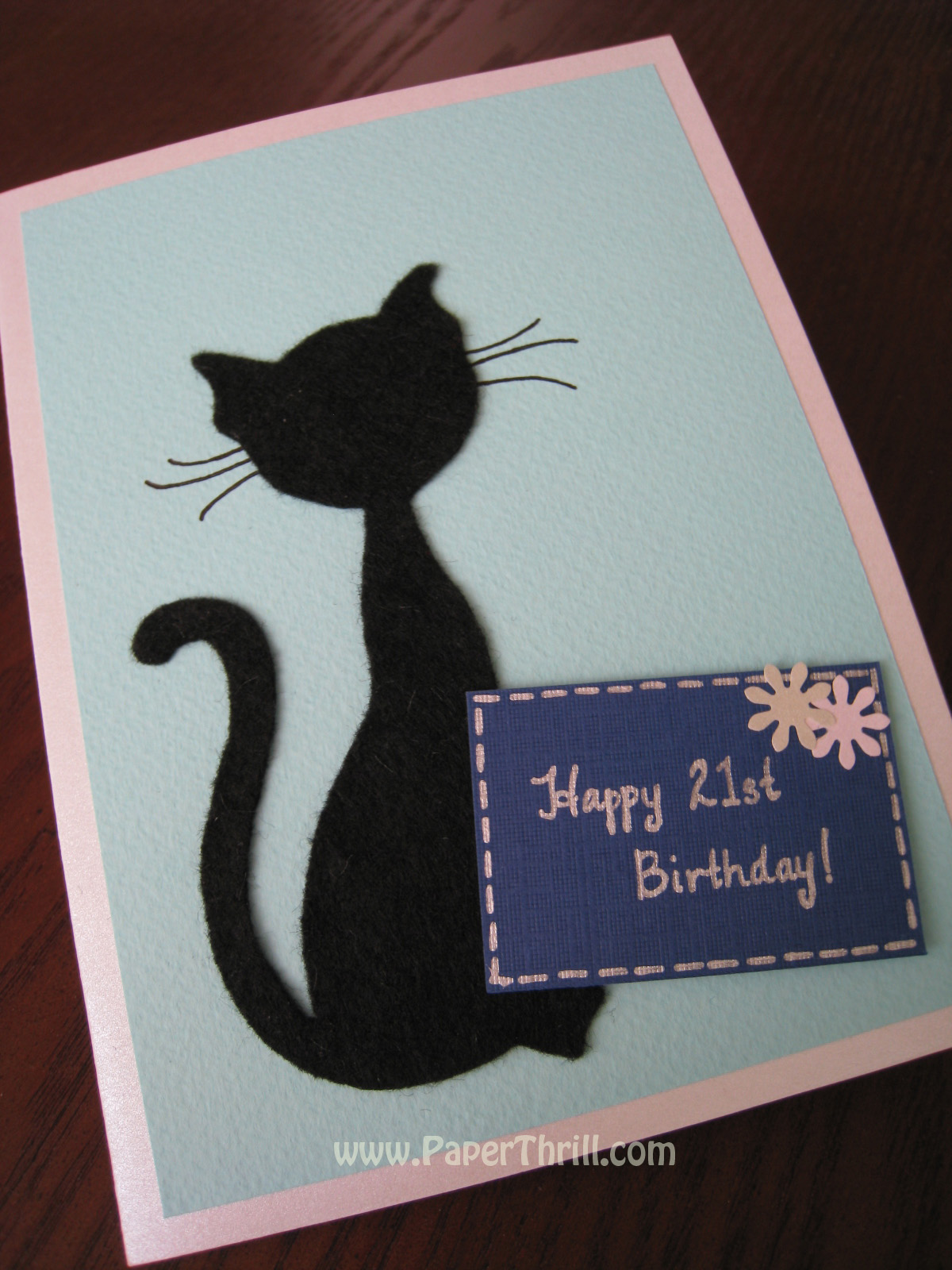 Black cat birthday pop up card