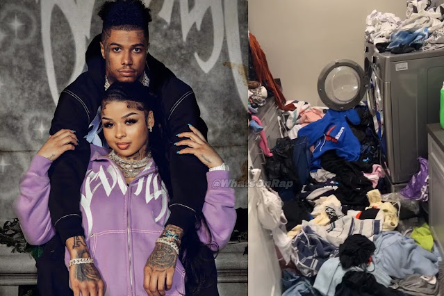 Blueface puts Chrisean Rock on blast with video of laundry room filled with dirty clothes She responds