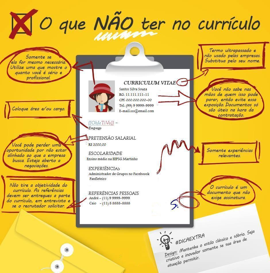 O que não colocar no currículo ~ Dicas de Emprego e Carreira