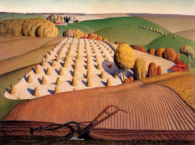  1931, Grant Wood, Fall plowing  