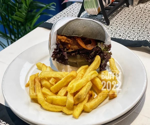 Plant Based Rendang Burger with Fries