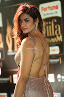 Telugu Actress Aarthi in Deep Neck Backless Golden Gown at IIFA Utsavam Awards 2017 Exclusive 18.JPG