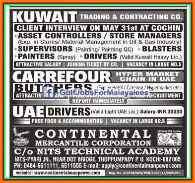 Contracting Company Jobs for Kuwait & UAE