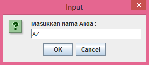 input dialog dengan 1 parameter