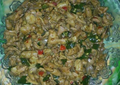 resep Oseng Jeroan Ayam Pedas