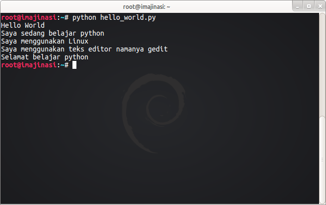 Program Hello World dengan python
