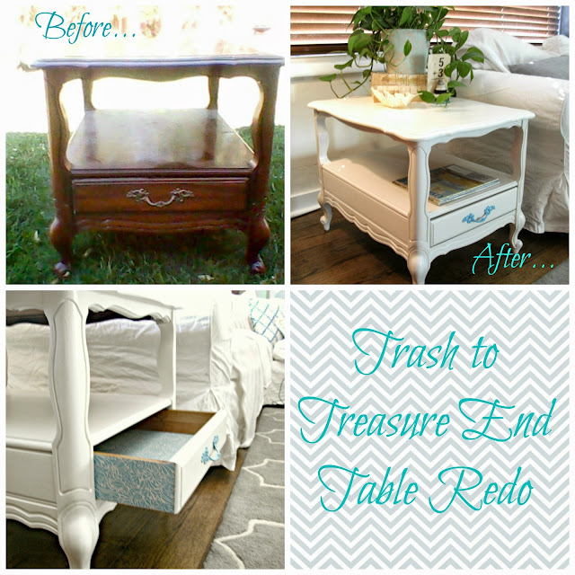 trash to treasure end table redo