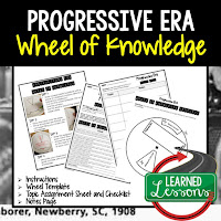 Progressive Era, American History Activity, American History Interactive Notebook, American History Wheel of Knowledge