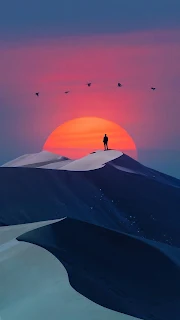 Desert Sunset Peaceful Image Wallpaper