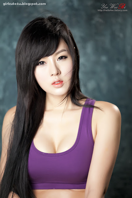 23 Hwang Mi Hee-Purple Sport Bra-very cute asian girl-girlcute4u.blogspot.com