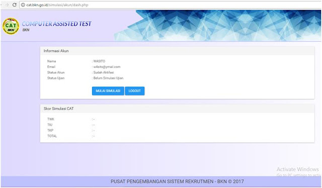 Cara mendaftar dan Simulasi ujian menggunakan CAT BKN untuk Penerimaan CPNS tahun ini