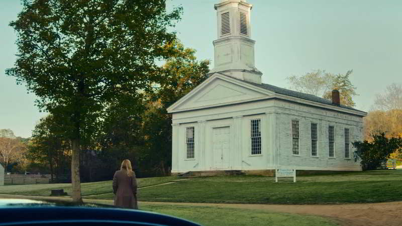 Church location scene with Violet