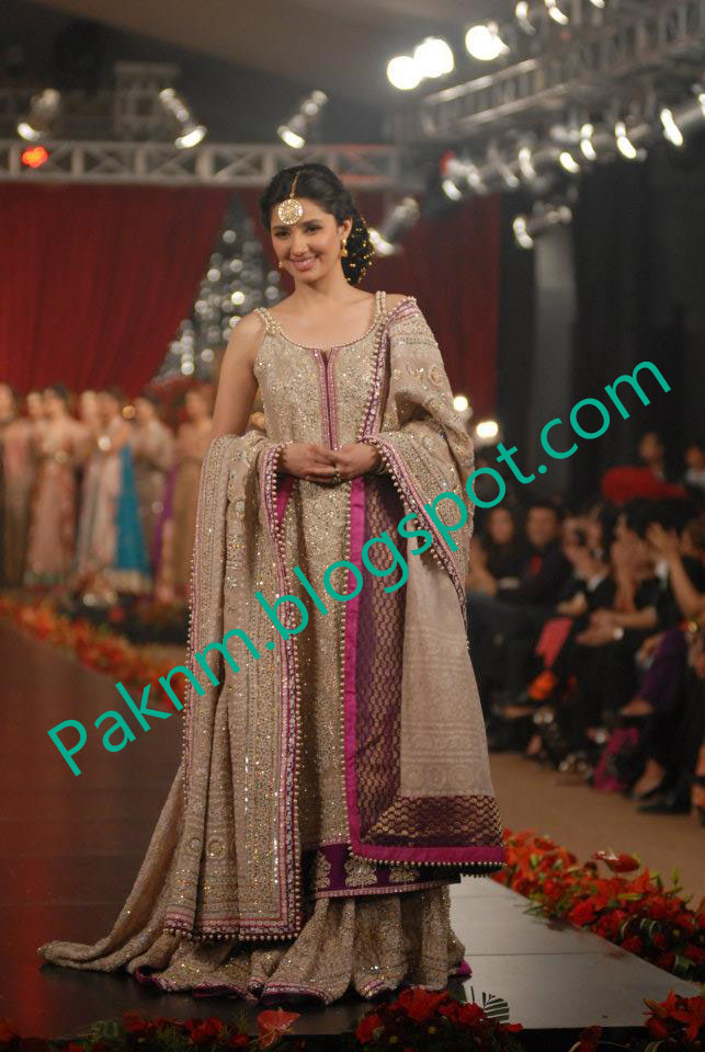 Umer sayeed Bridal Dresses beautiful model Mahira khan in paris wonderful wedding collection 2013