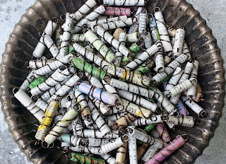 my handmade wire-wrapped paper beads