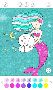 Mermaid Coloring Book Glitter