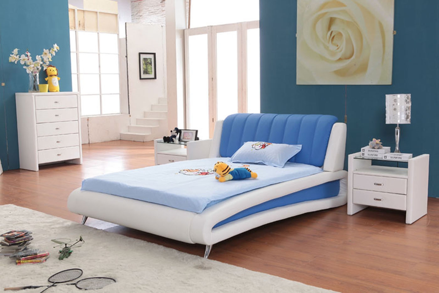 55 Dekorasi Kamar Tidur Sederhana Warna Cat Biru Minimalis