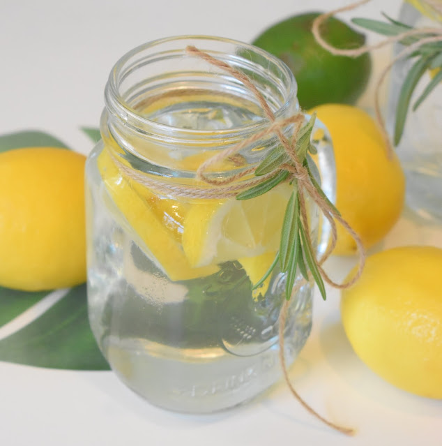 fresh water with lemon slices