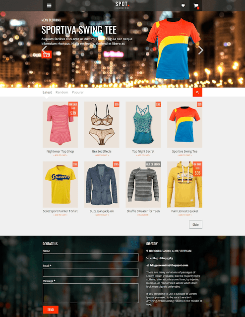 SpotCommerce – Blogger Shopping Template là một template bán hàng cao cấp được phát triển bởi Tiến Nguyễn. Đây là mẫu template rất tuyệt vời bởi các chức năng của nó