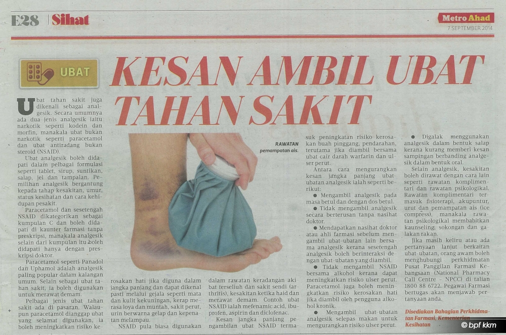 JAGA JAGA KESAN PENGAMBILAN UBAT TAHAN SAKIT KETIKA 