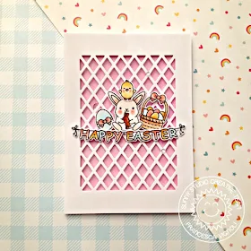 Sunny Studio Stamps: Frilly Frames Chubby Bunny Happy Easter Card by Franci Vignoli