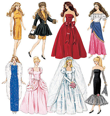 Barbie Fashion Doll Wedding Prom Princess Evening Gypsy Dress Pattern New 