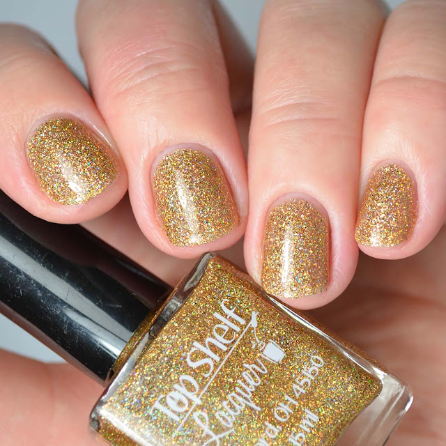 holo gold nail polish swatch