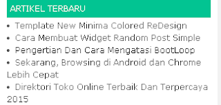 Cara Membuat Widget Artikel Terbaru Simple