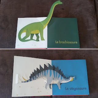 Mon premier pop up Dinosaures - un magnifique livre jeunesse pour les enfants passionnés par le monde des dinosaures, editions Gallimard Jeunesse, de Owen Davey - chronique par Comptines et Belles Histoires