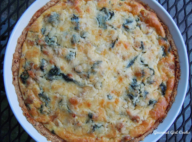 Gourmet Girl Cooks: Sausage, Baby Kale & White Cheddar Quiche