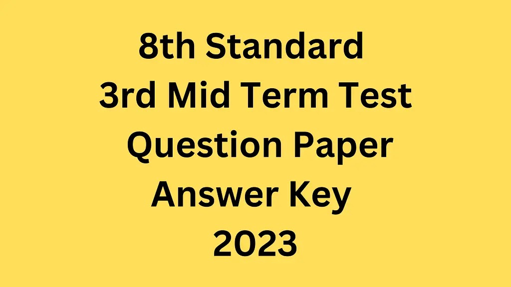 8th Third Midterm Question Paper with Answer Key 2023