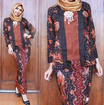 Desain Model Baju Batik Muslim Remaja Modern Terbaru 2018
